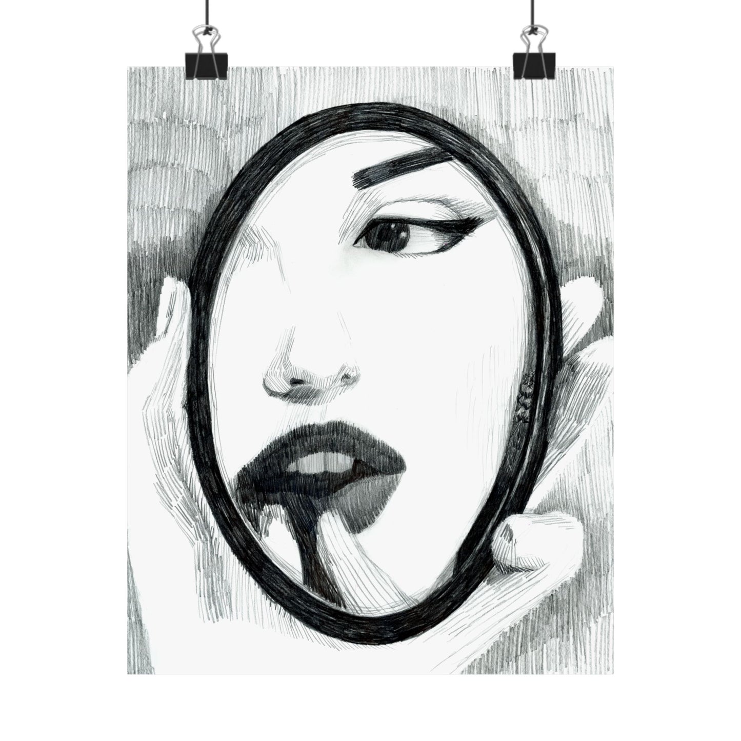 Lady in a Mirror Print