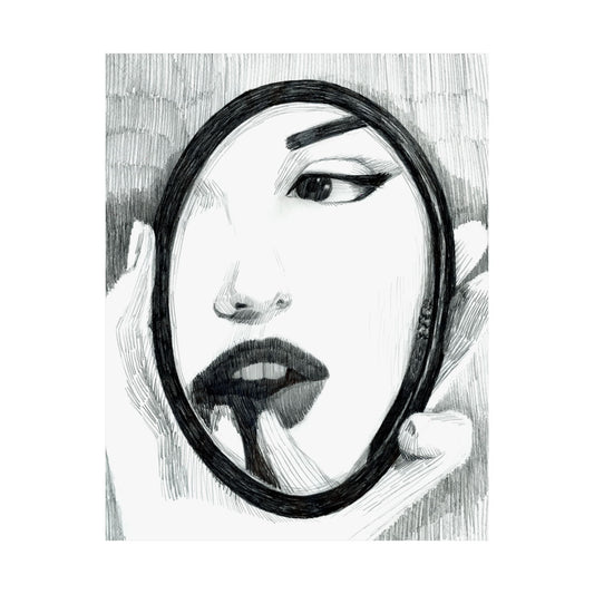 Lady in a Mirror Print