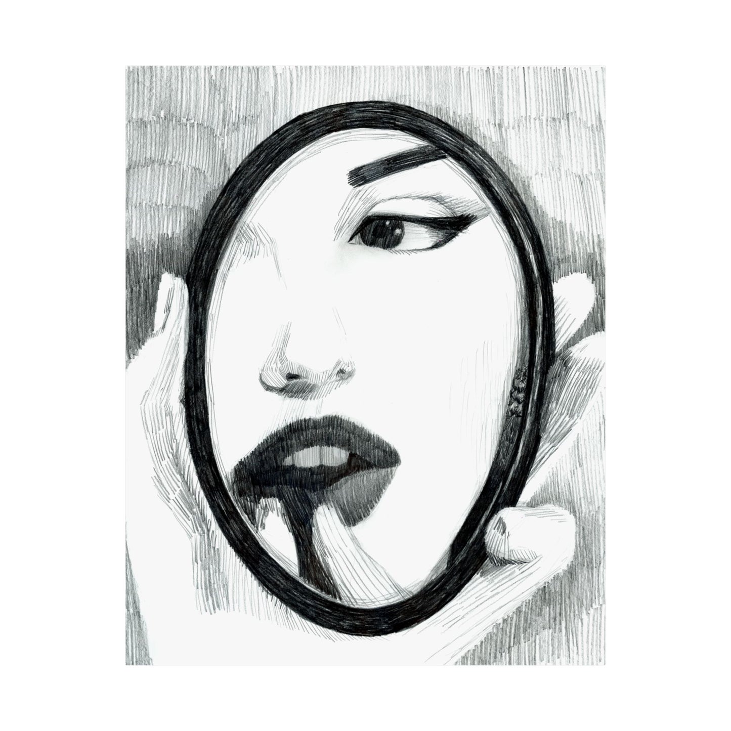 Lady in a Mirror Print