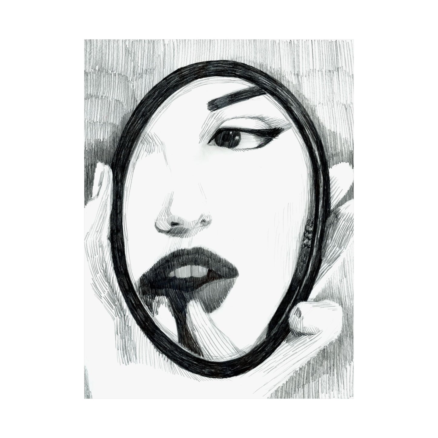 Lady in a Mirror Print
