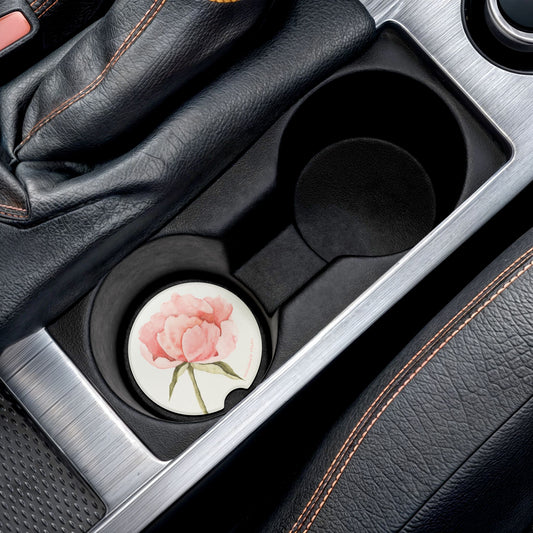 Peony Floral Soapstone Car Coaster