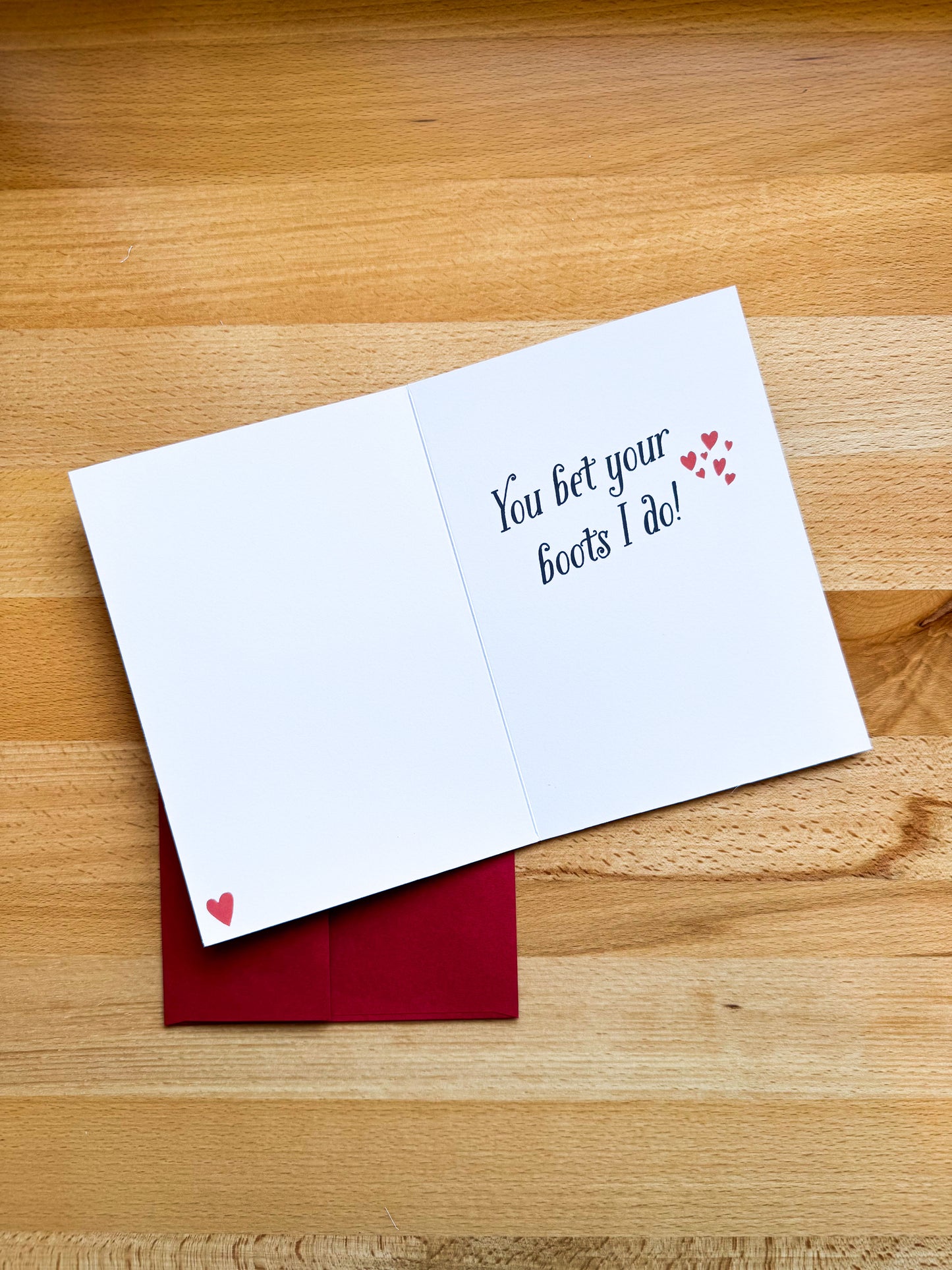 Bet Your Boots Valentine Card