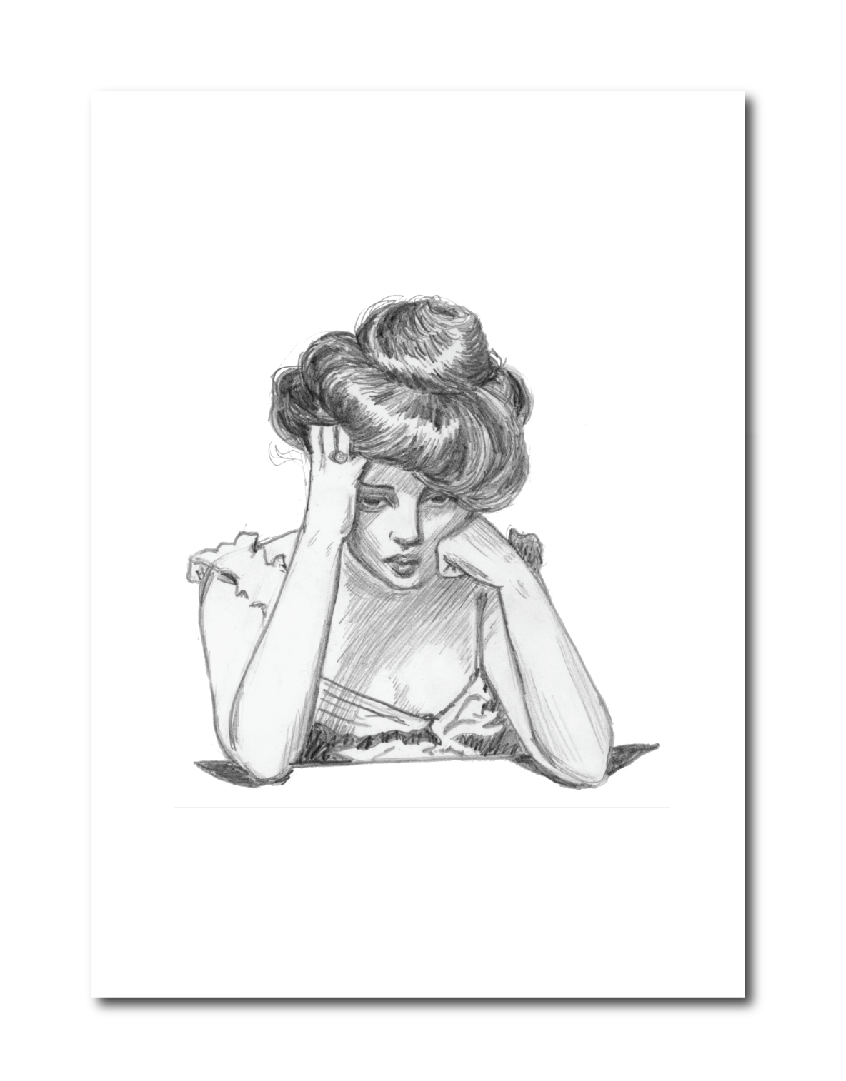 Tired Out Woman Print