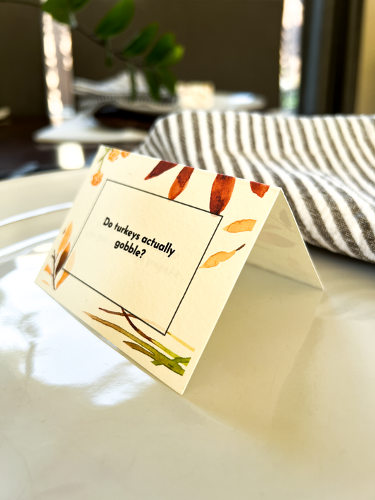 Thanksgiving Trivia Placecards