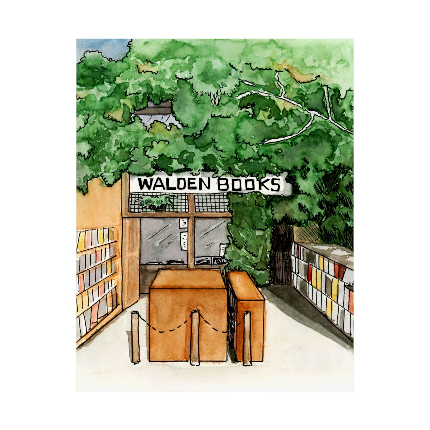 Waldenbooks Watercolor Print