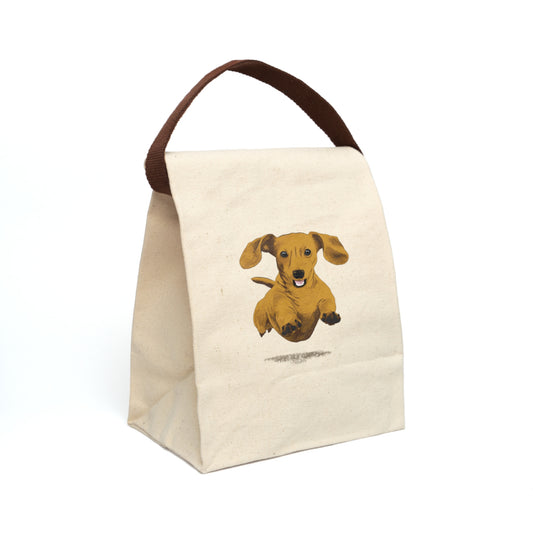 Dachshund Canvas Lunch Bag With Strap
