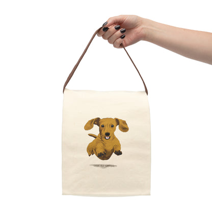 Dachshund Canvas Lunch Bag With Strap