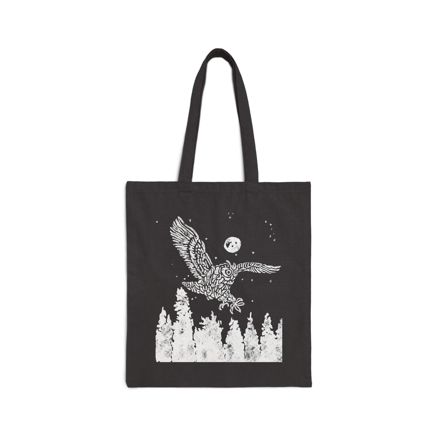 Night Owl Black Canvas Tote Bag