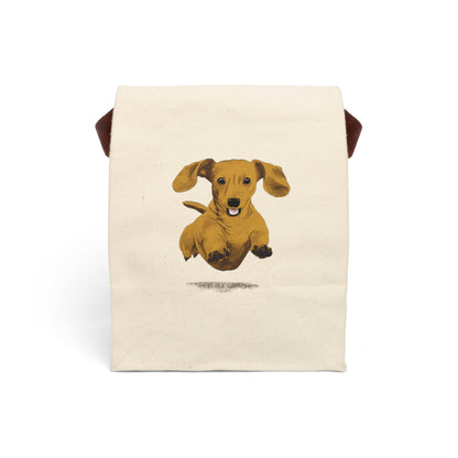 Dachshund Canvas Lunch Bag With Strap