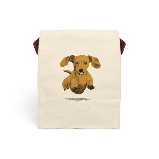 Dachshund Canvas Lunch Bag With Strap