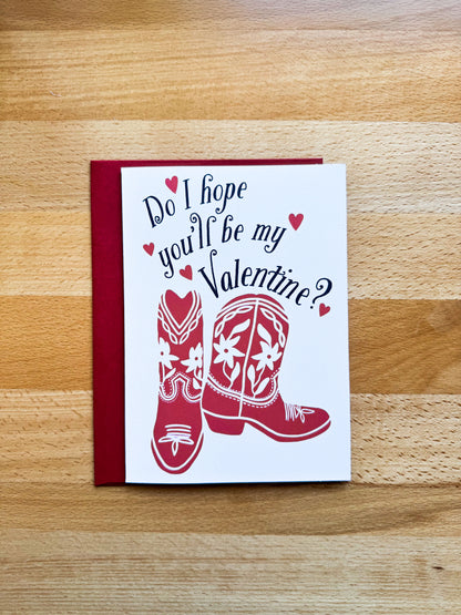 Bet Your Boots Valentine Card