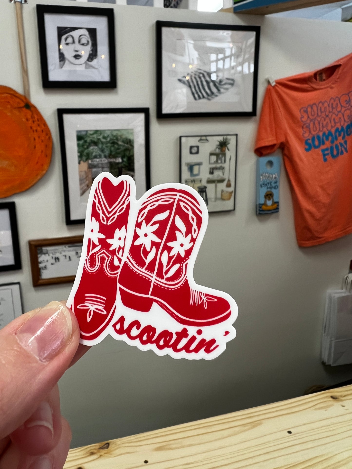 Boot Scootin' Sticker