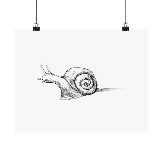 Whimsical Snail Sketch Print