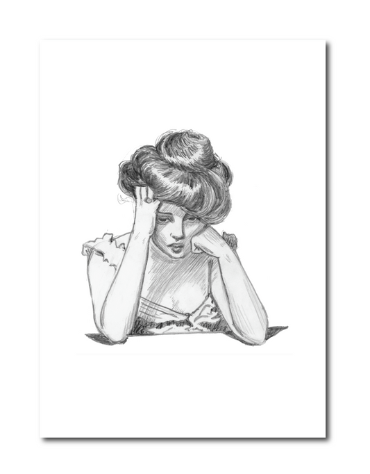 Tired Out Woman Print