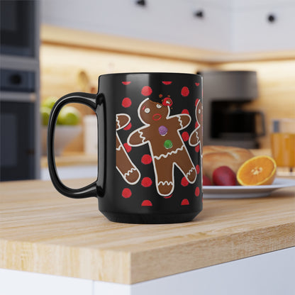 Gingy the Gingerbread Man Mug-Black