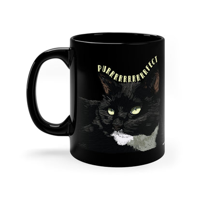 Purrrfect Cat Black Mug