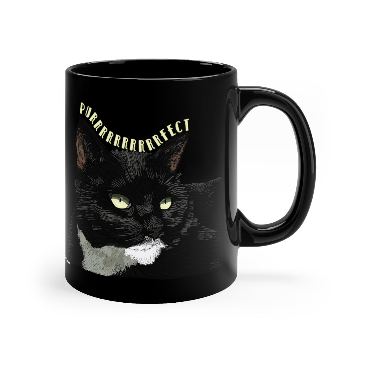 Purrrfect Cat Black Mug