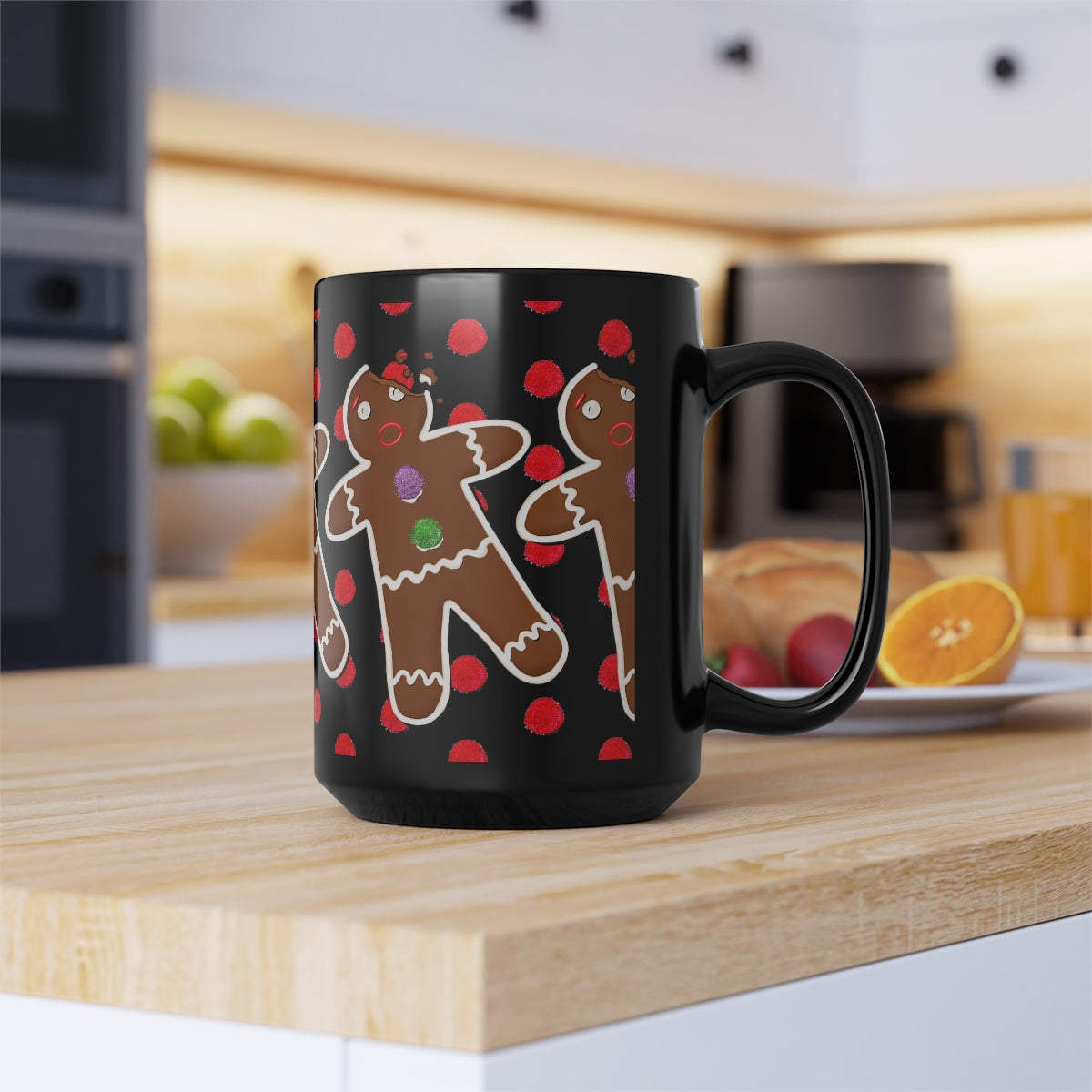 Gingy the Gingerbread Man Mug-Black