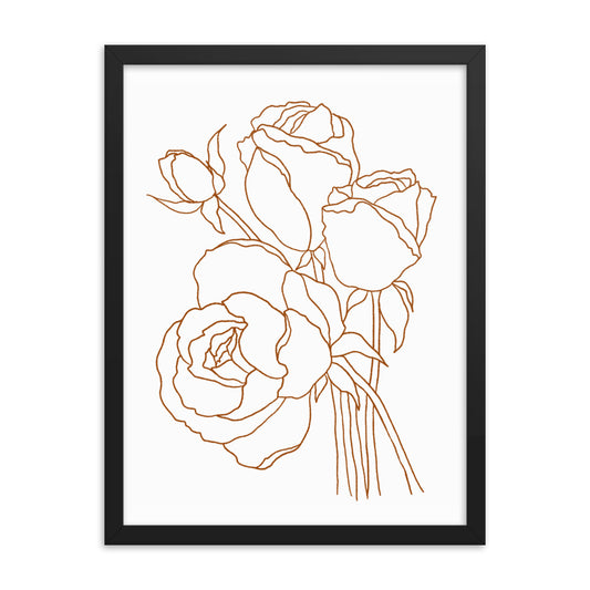 roses for everyday framed print - sketchboard studio