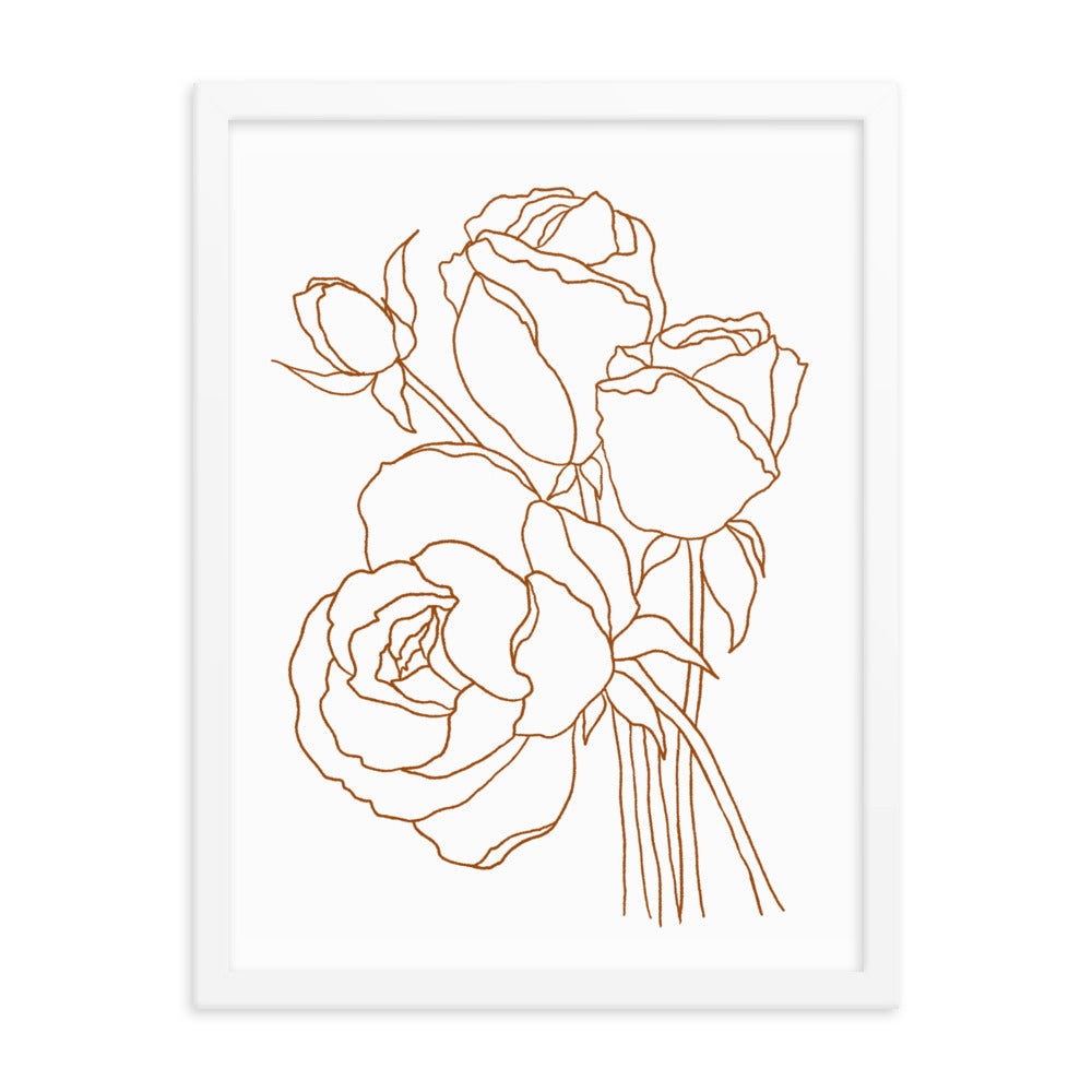 roses for everyday framed print - sketchboard studio