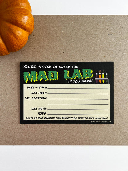 Mad Lab Party Invitations 10-Pack